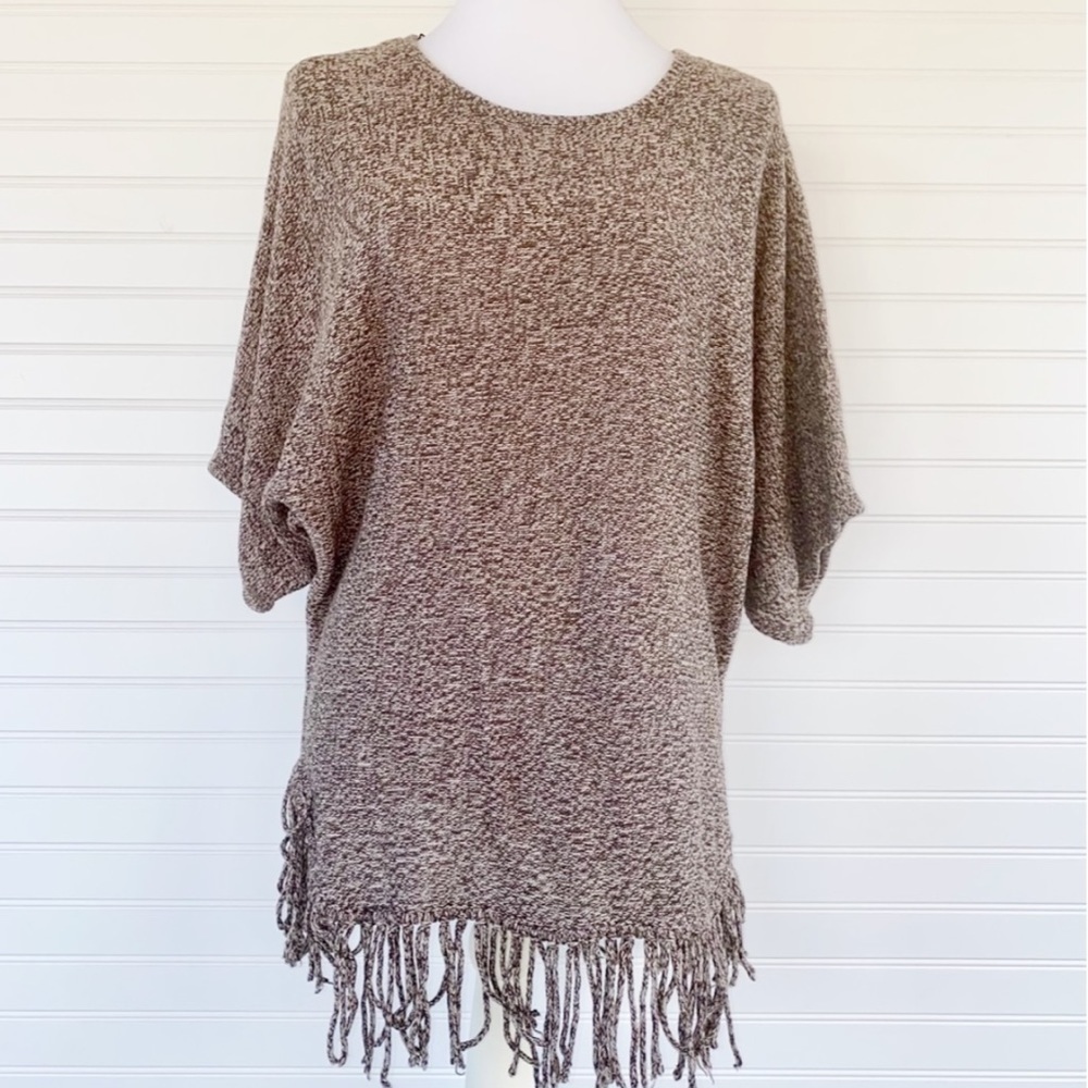Fringe Batwing Poncho Top Size Medium